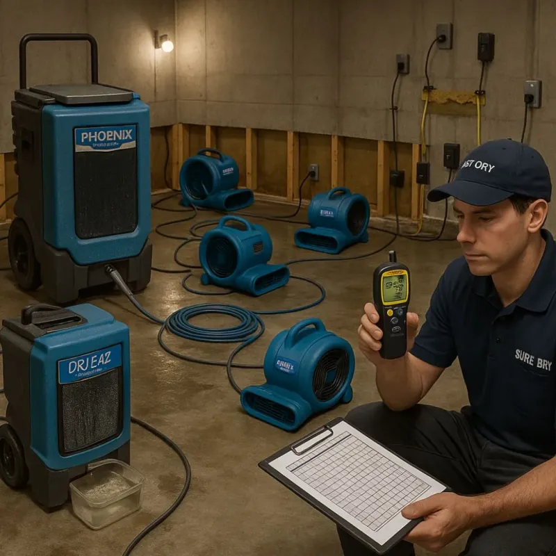 Structural Drying and Dehumidification process in Central City, KY